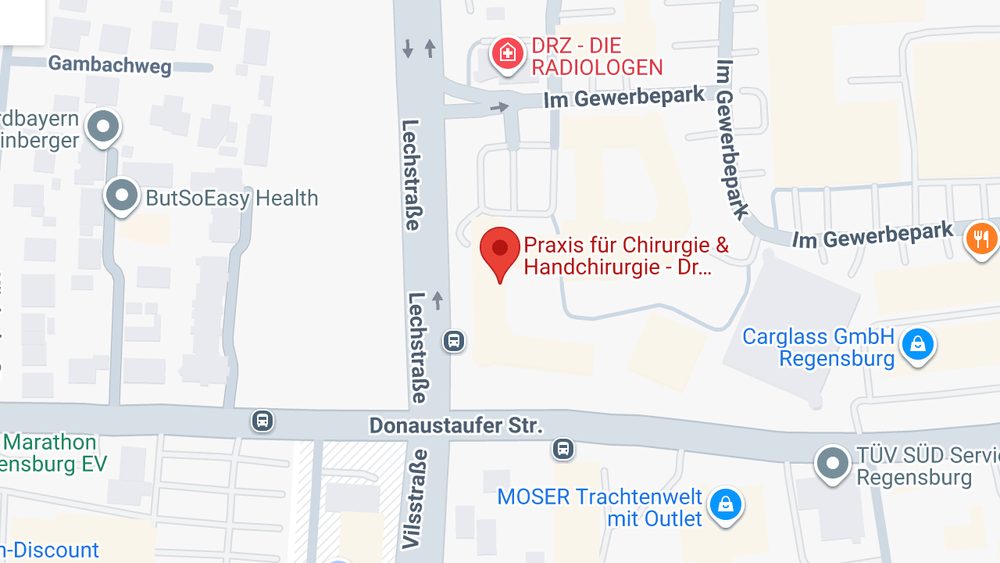 Karte: Praxis für Chirurgie & Handchirurgie – Dr. med. Esther Bonrath und Dr. med. Nicolas Dedy