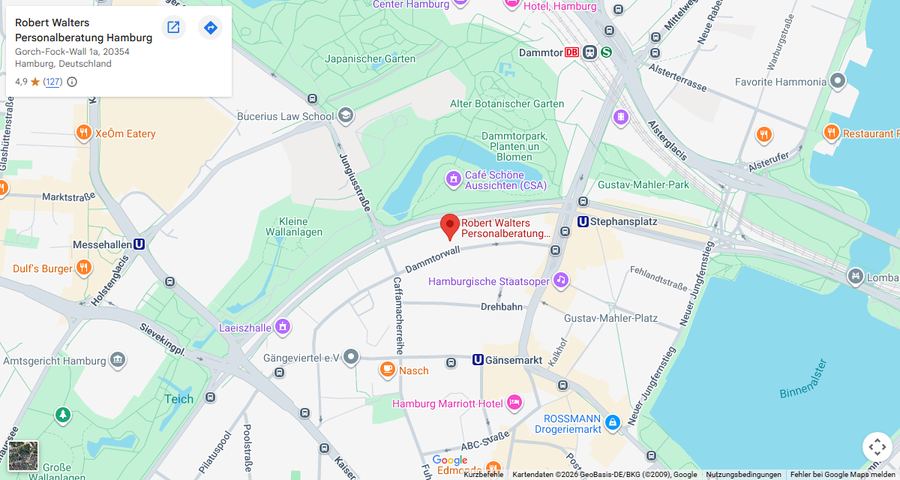 Karte: Robert Walters Personalberatung Hamburg