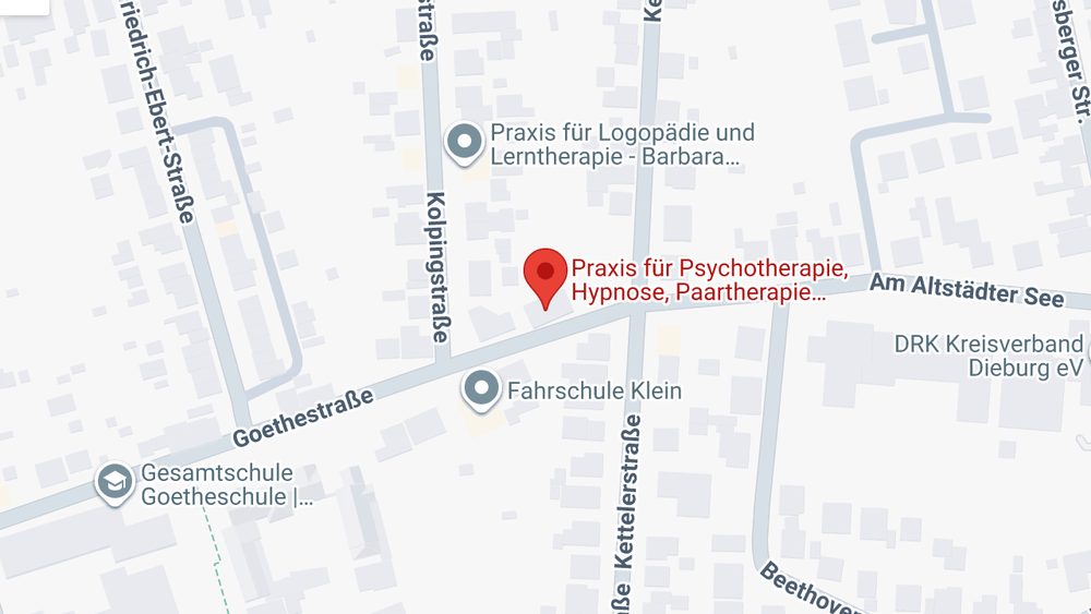 Karte: Praxis für Psychotherapie, Hypnose, Paartherapie, Coaching (Privat)