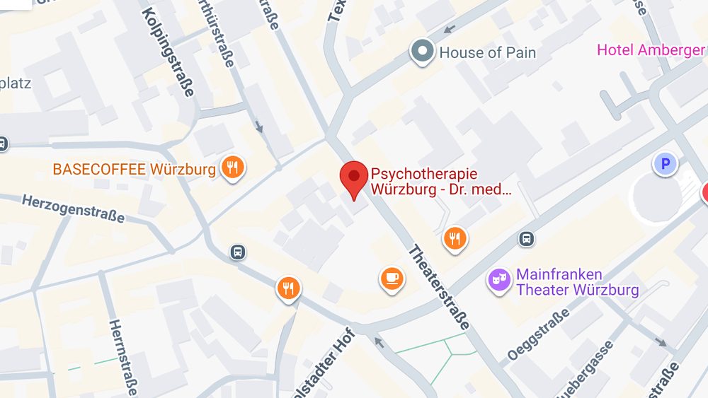 Karte: Psychotherapie Würzburg – Dr. med. Marianne Heimberger