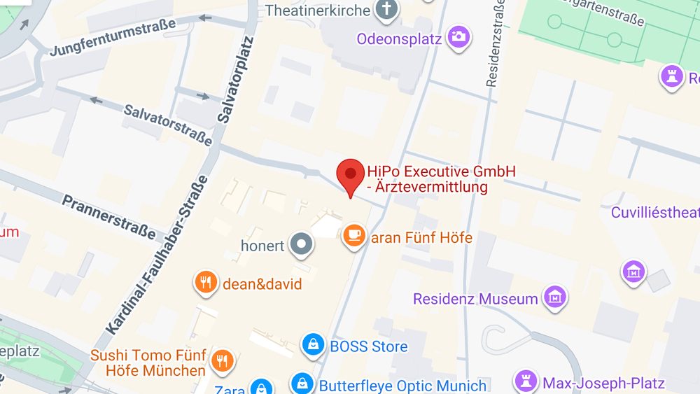 Karte: HiPo Executive GmbH – Ärztevermittlung