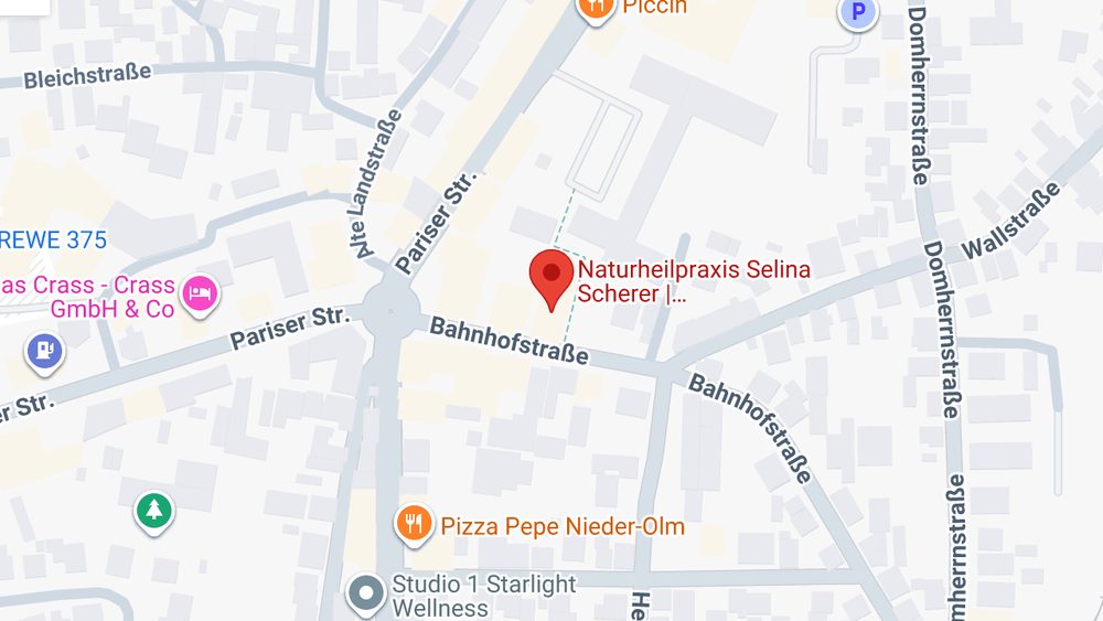 Karte: Naturheilpraxis Selina Scherer | Heilpraktikerin in Mainz & Nieder-Olm