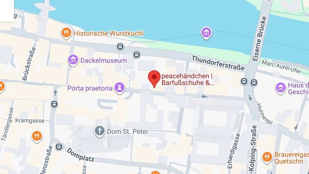 Karte: peacehändchen | Barfußschuhe & Familienconceptstore | Regensburg