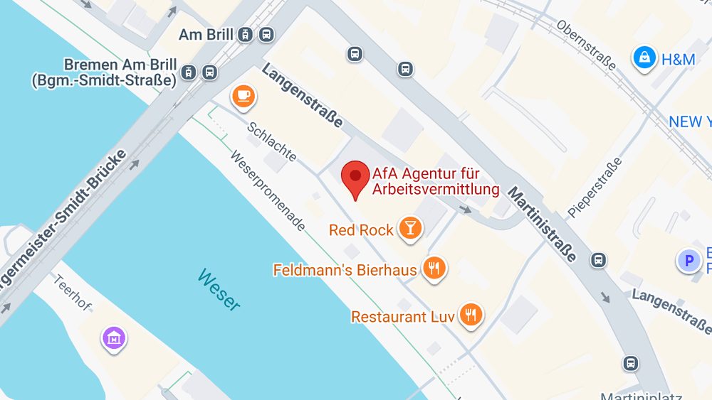 Karte: AfA Agentur für Arbeitsvermittlung AG