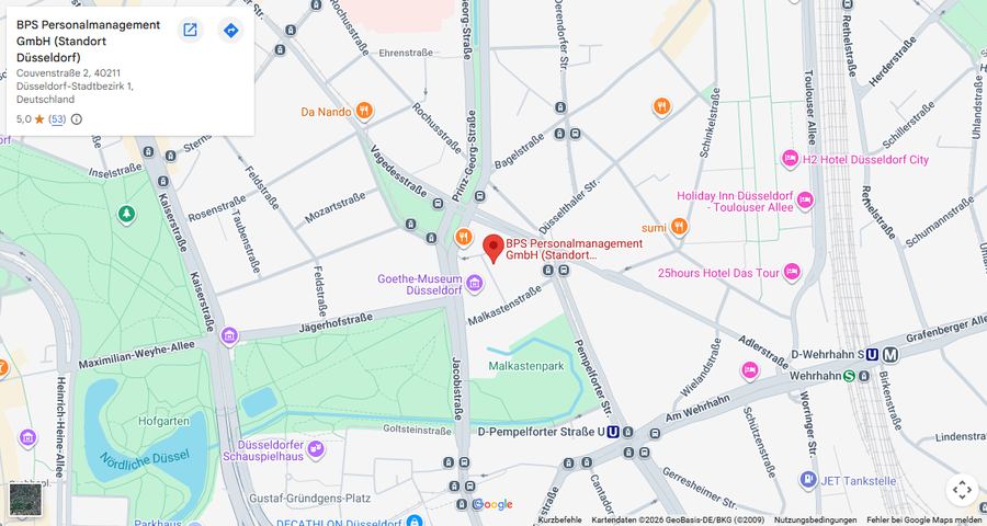 Karte: BPS Personalmanagement GmbH (Standort Düsseldorf)